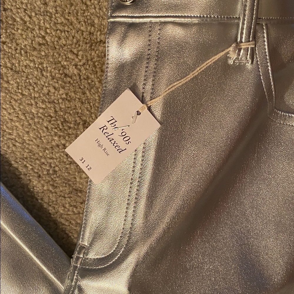 Abercrombie & Fitch NWT size 31(12) high rise silver pants - Picture 2 of 10